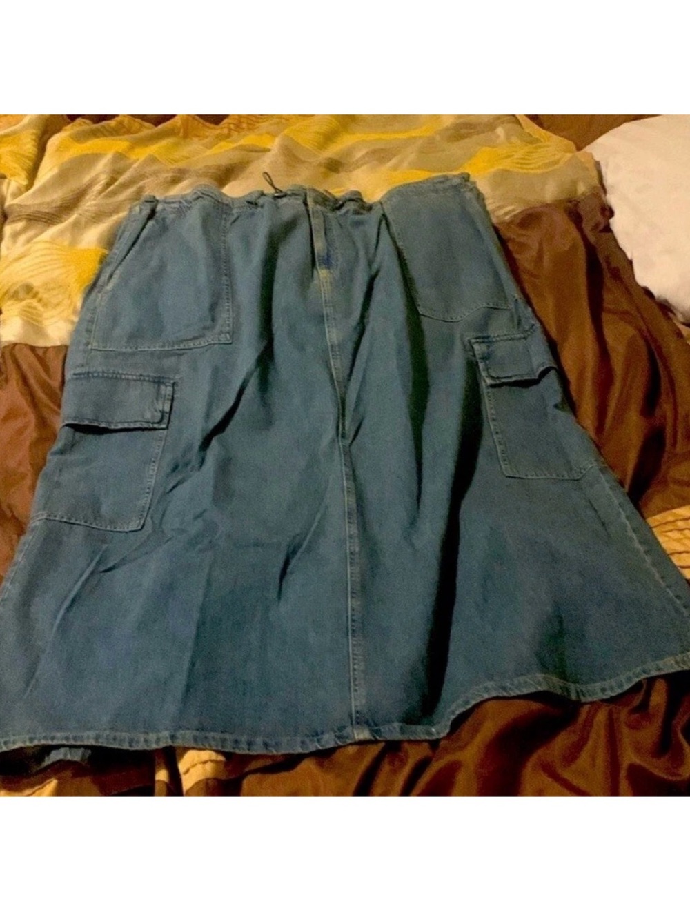 ASOS Curve denim midi skirt with split hem in Size 26